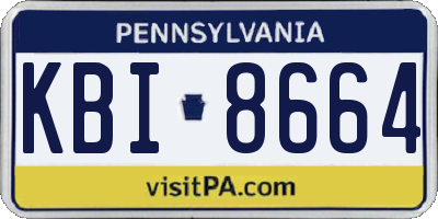 PA license plate KBI8664