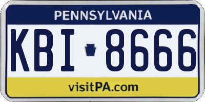 PA license plate KBI8666