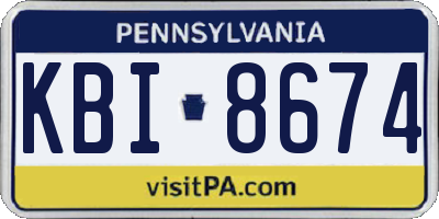 PA license plate KBI8674