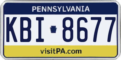 PA license plate KBI8677