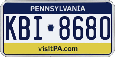 PA license plate KBI8680