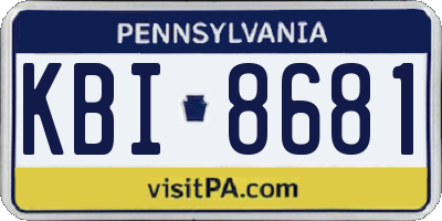 PA license plate KBI8681