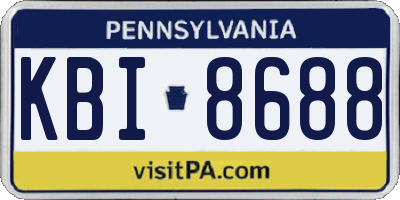 PA license plate KBI8688