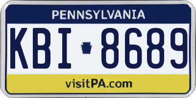 PA license plate KBI8689