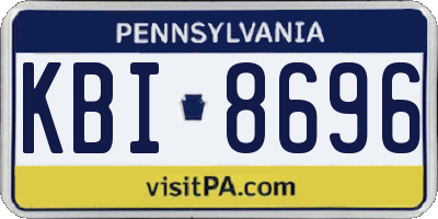 PA license plate KBI8696