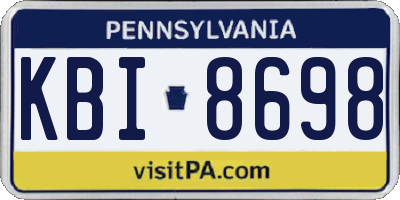 PA license plate KBI8698