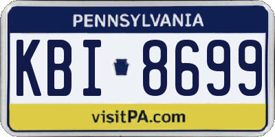 PA license plate KBI8699