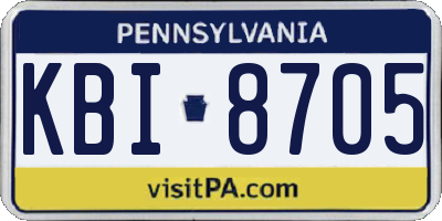 PA license plate KBI8705
