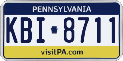 PA license plate KBI8711