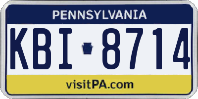 PA license plate KBI8714
