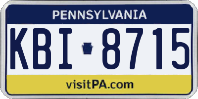 PA license plate KBI8715