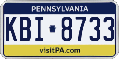 PA license plate KBI8733
