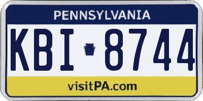 PA license plate KBI8744