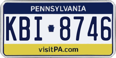 PA license plate KBI8746