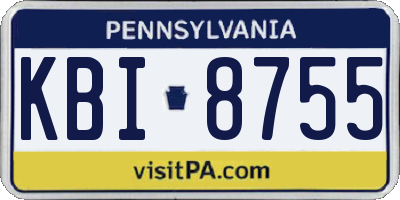 PA license plate KBI8755
