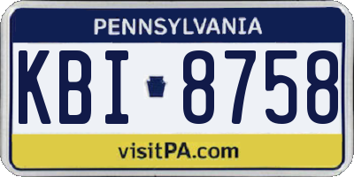 PA license plate KBI8758