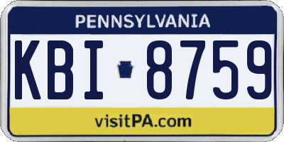 PA license plate KBI8759