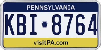 PA license plate KBI8764