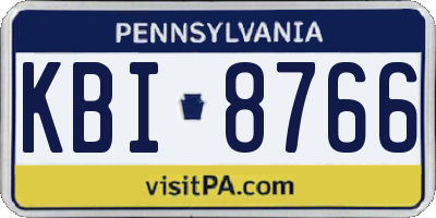 PA license plate KBI8766