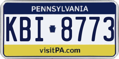 PA license plate KBI8773