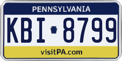PA license plate KBI8799