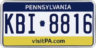 PA license plate KBI8816