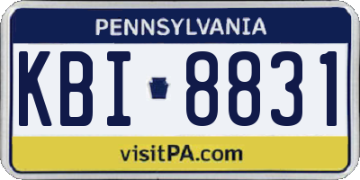PA license plate KBI8831
