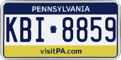 PA license plate KBI8859