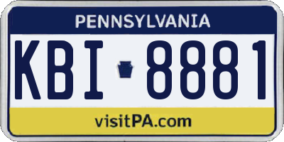 PA license plate KBI8881