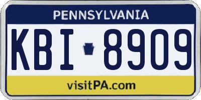 PA license plate KBI8909