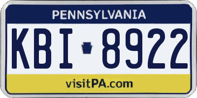 PA license plate KBI8922