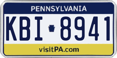 PA license plate KBI8941