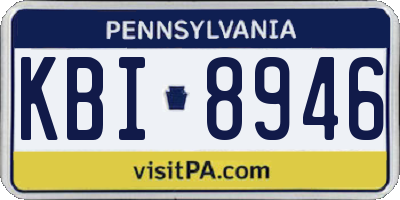 PA license plate KBI8946