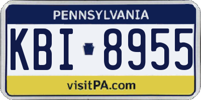 PA license plate KBI8955