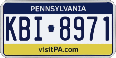 PA license plate KBI8971