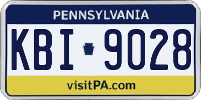 PA license plate KBI9028