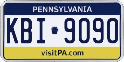 PA license plate KBI9090