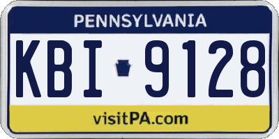 PA license plate KBI9128