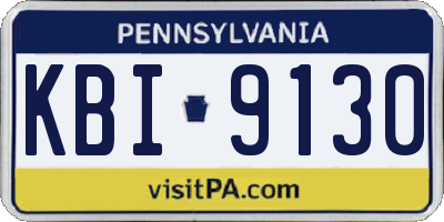 PA license plate KBI9130