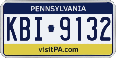PA license plate KBI9132