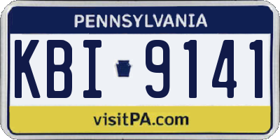 PA license plate KBI9141