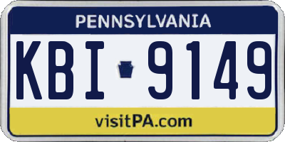 PA license plate KBI9149