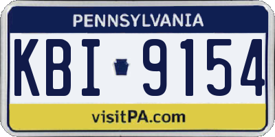 PA license plate KBI9154