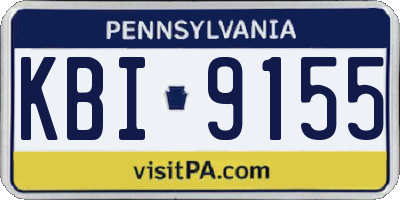 PA license plate KBI9155