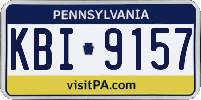 PA license plate KBI9157