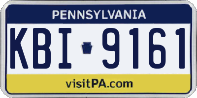PA license plate KBI9161