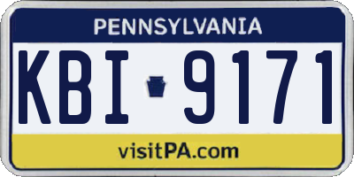 PA license plate KBI9171