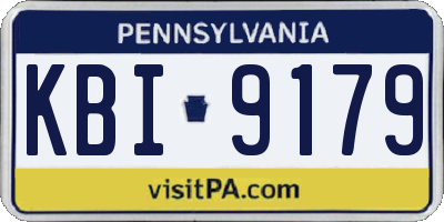PA license plate KBI9179