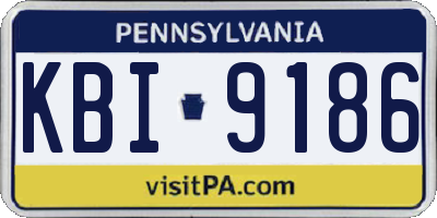 PA license plate KBI9186