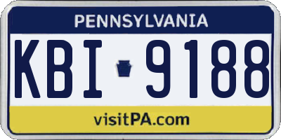 PA license plate KBI9188